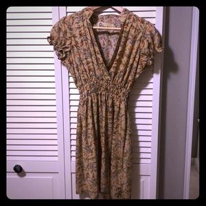 Lovestruck beige and floral mini dress